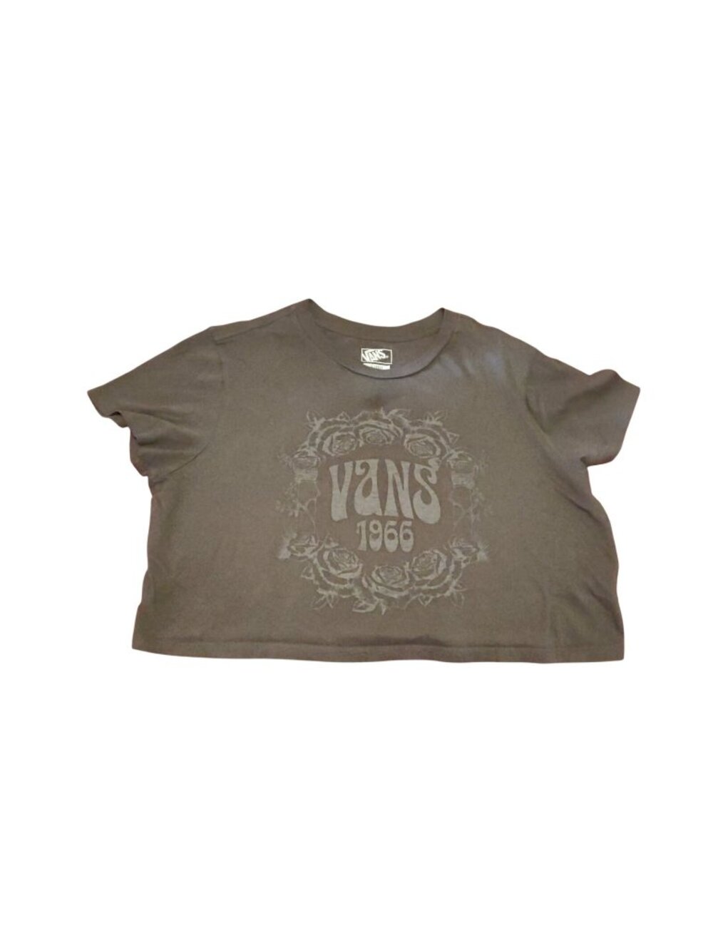 Vans Black Graphic Crop Top Women’s X-Large Cotton 90s Y2K Grung Skater Retro